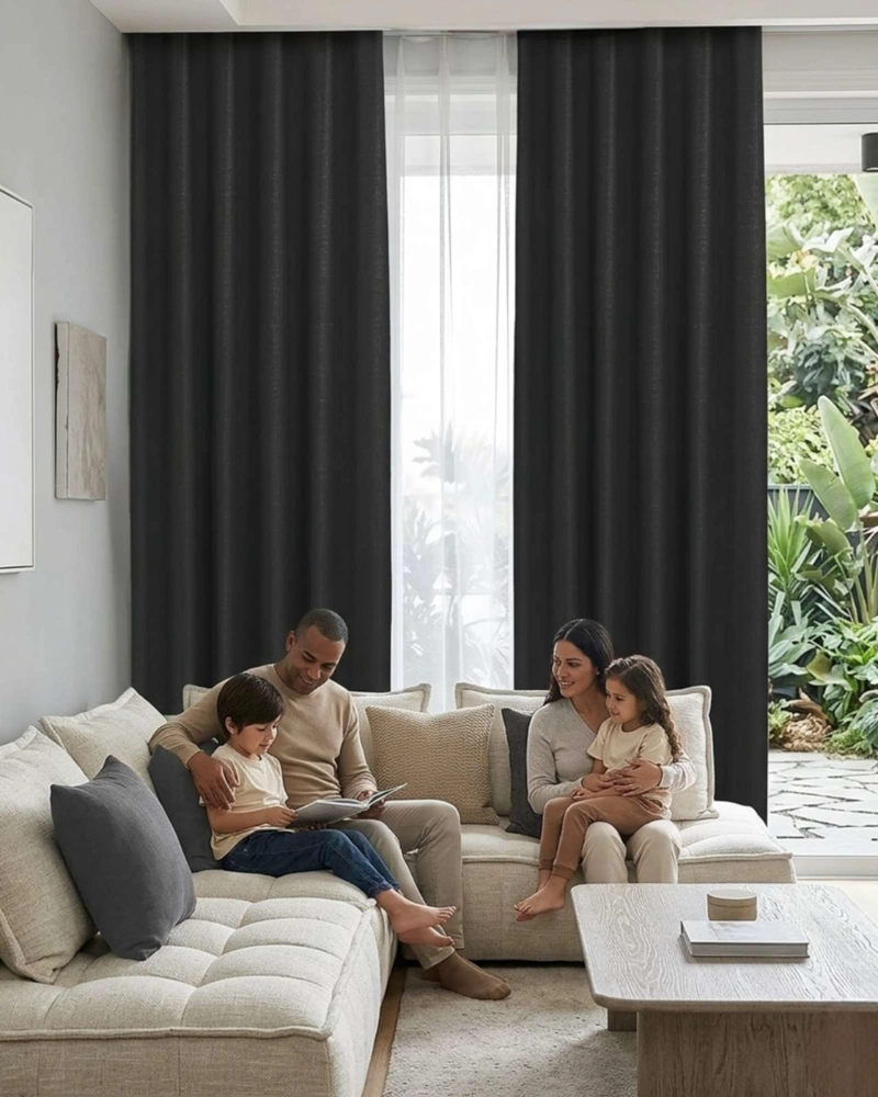 JUEGO DE CORTINAS BLACKOUT PREMIUM ENGOMADAS - 1