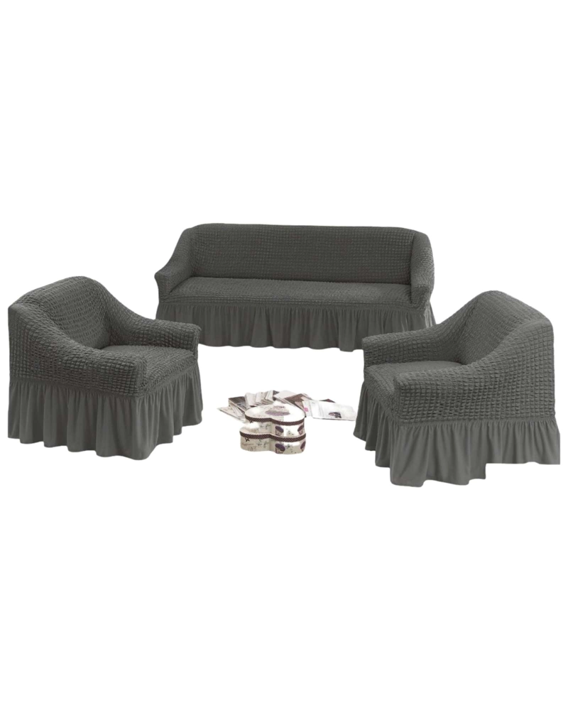 JUEGO DE FUNDAS DE SILLON TURCAS 3+1+1 ELASTICAS AJUSTABLES - 6