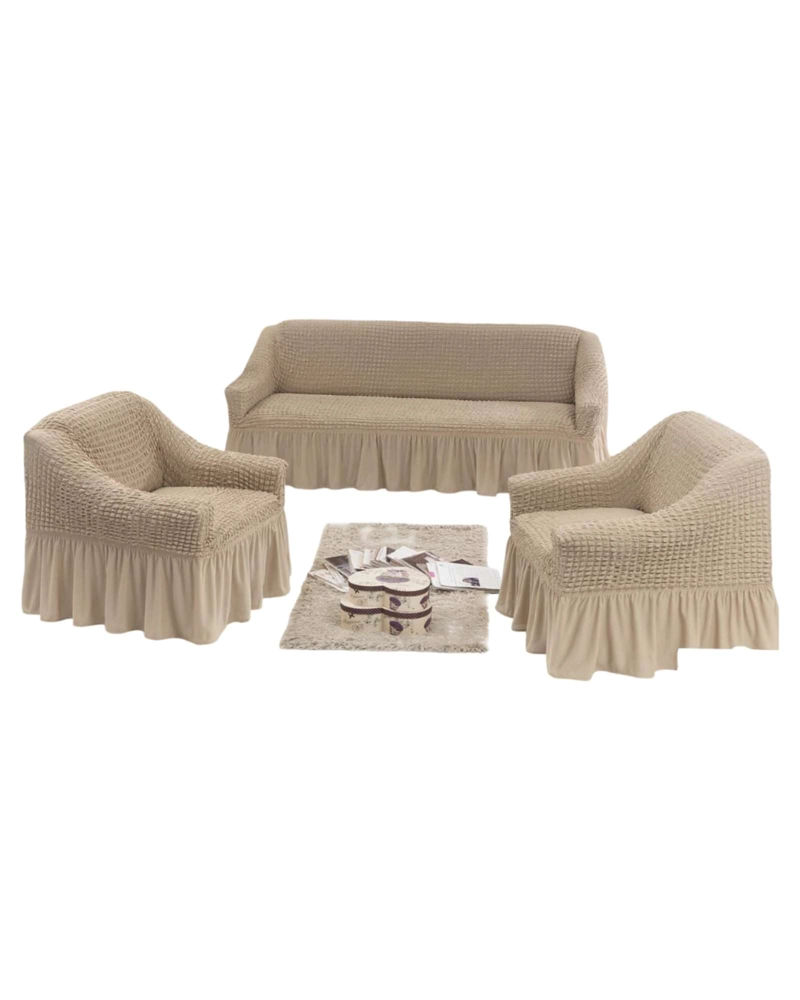 JUEGO DE FUNDAS DE SILLON TURCAS 3+1+1 ELASTICAS AJUSTABLES - 6