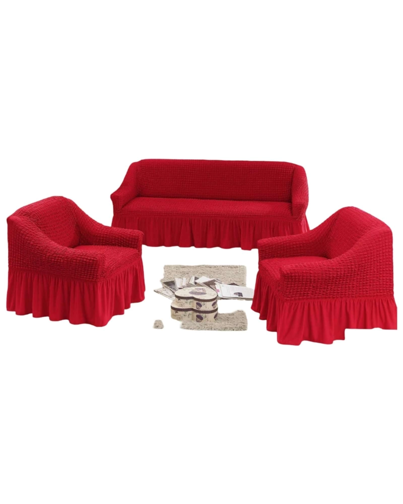 JUEGO DE FUNDAS DE SILLON TURCAS 3+1+1 ELASTICAS AJUSTABLES - 6