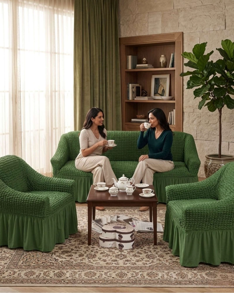 JUEGO DE FUNDAS DE SILLON TURCAS 3+1+1 ELASTICAS AJUSTABLES - 5