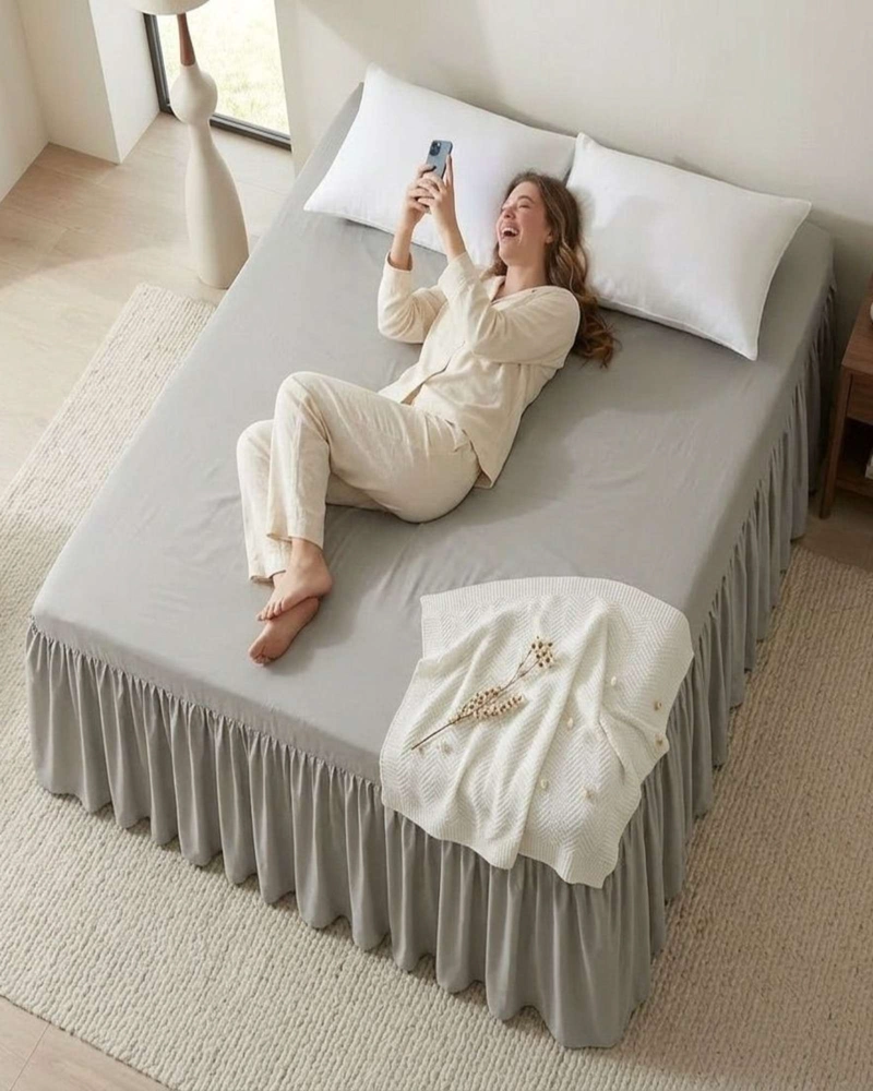 CUBRE BASE DE CAMA ELASTICO AJUSTABLE SUPER KING - 4