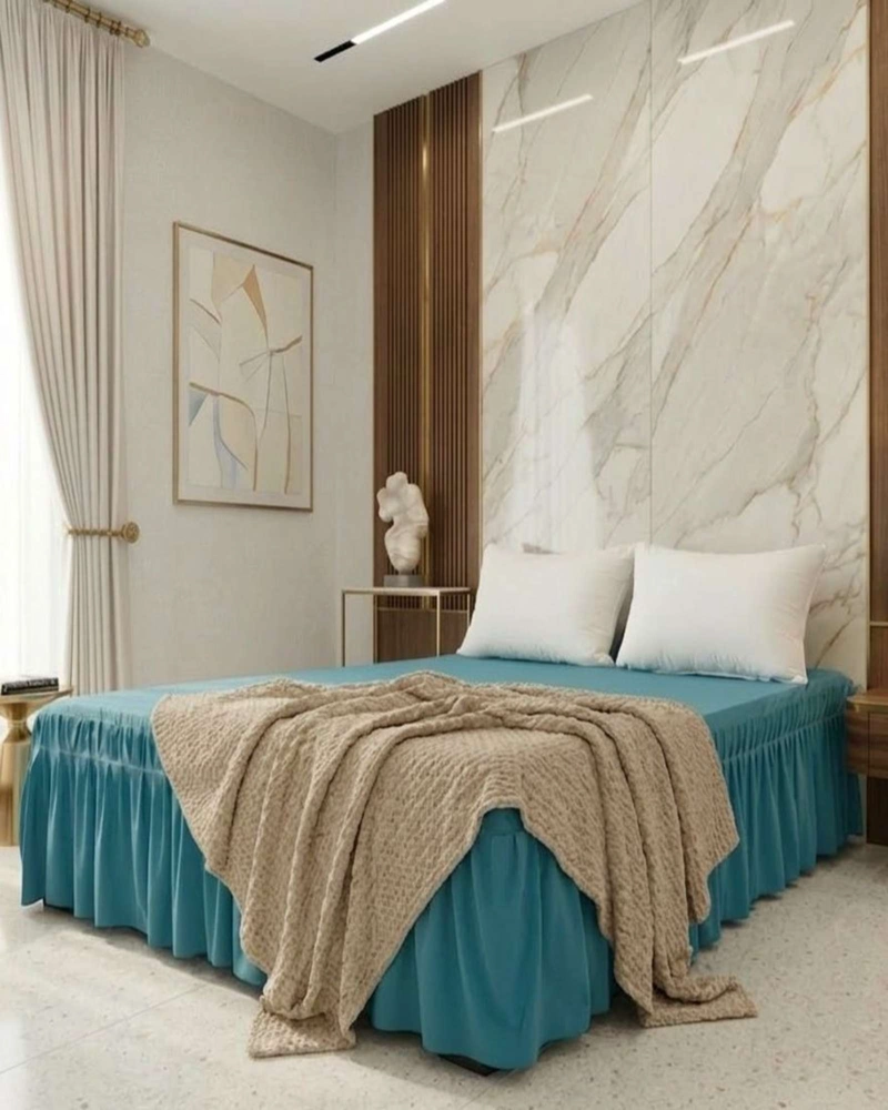 CUBRE BASE DE CAMA ELASTICO AJUSTABLE SUPER KING - 3