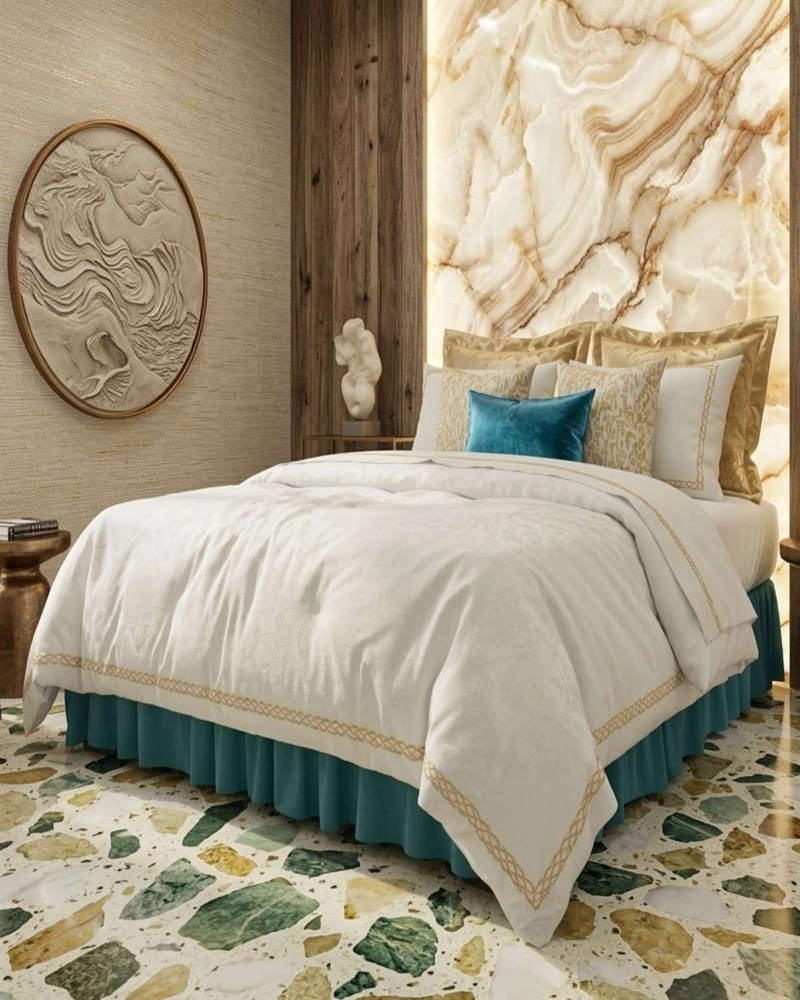 CUBRE BASE DE CAMA ELASTICO AJUSTABLE SUPER KING - 4