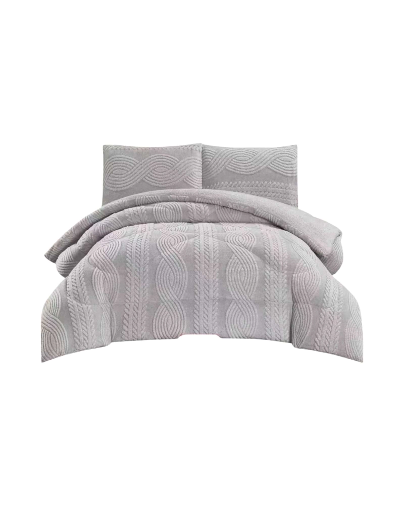 CUBRECAMA TRENZADO ULTRA SUAVE INVIERNO + FUNDAS - 3