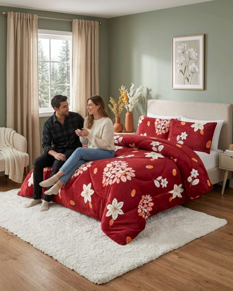 CUBRECAMA PLUSH 2 PLAZAS CON CHIPORRO TE RMICO EXTRA SUAVE INVIERNO - 2