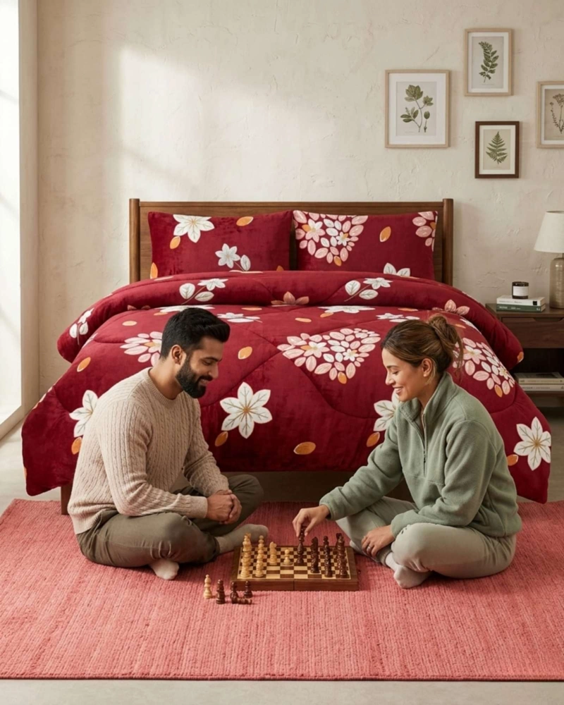 CUBRECAMA PLUSH 2 PLAZAS CON CHIPORRO TE RMICO EXTRA SUAVE INVIERNO - 3