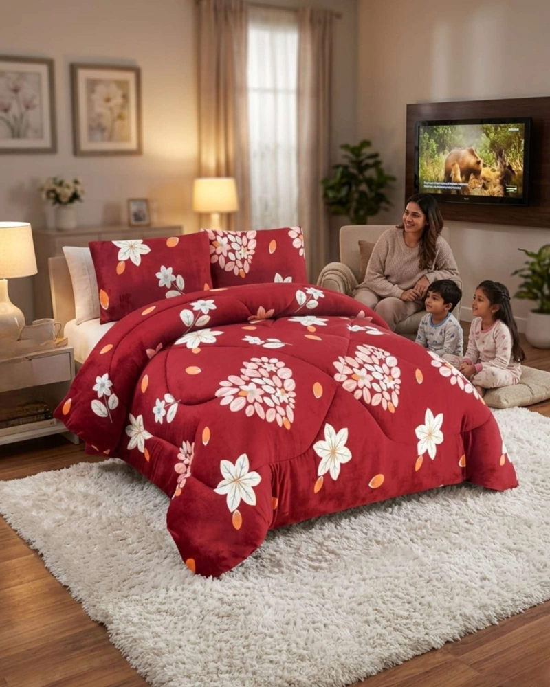 CUBRECAMA PLUSH 2 PLAZAS CON CHIPORRO TE RMICO EXTRA SUAVE INVIERNO - 4