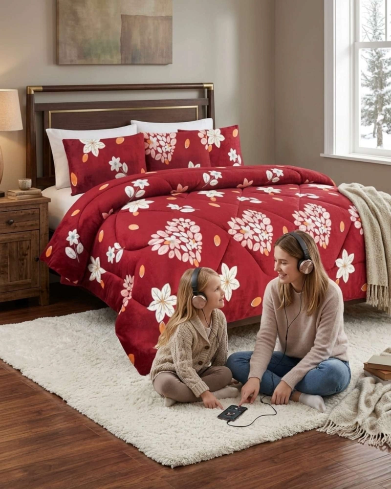 CUBRECAMA PLUSH 2 PLAZAS CON CHIPORRO TE RMICO EXTRA SUAVE INVIERNO - 5