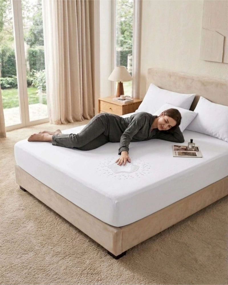 PROTECTOR DE COLCHON IMPERMEABLE 2 PLAZAS COLOR BLANCO - 2