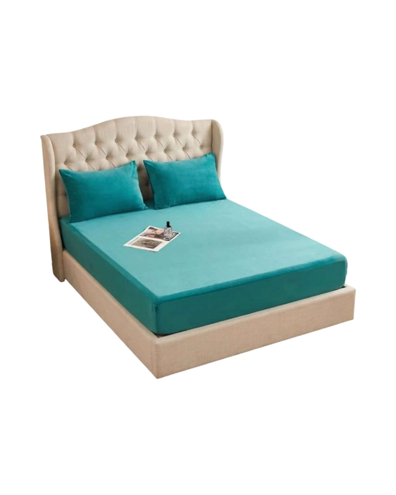PROTECTOR DE COLCHON IMPERMEABLE SUPER KING COLOR TURQUESA - 3