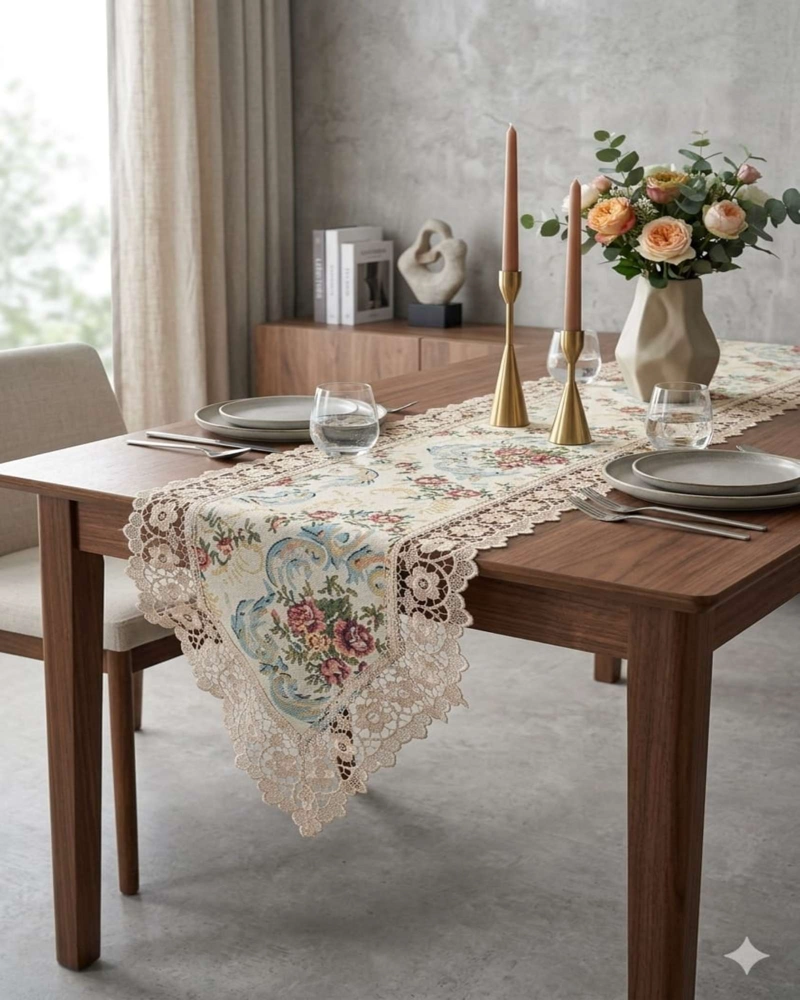 CAMINO DE MESA ESTILO BOHO CHIC 40X180 CM DECORACION ELEGANTE - 1