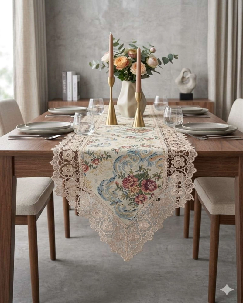 CAMINO DE MESA ESTILO BOHO CHIC 40X180 CM DECORACION ELEGANTE - 2