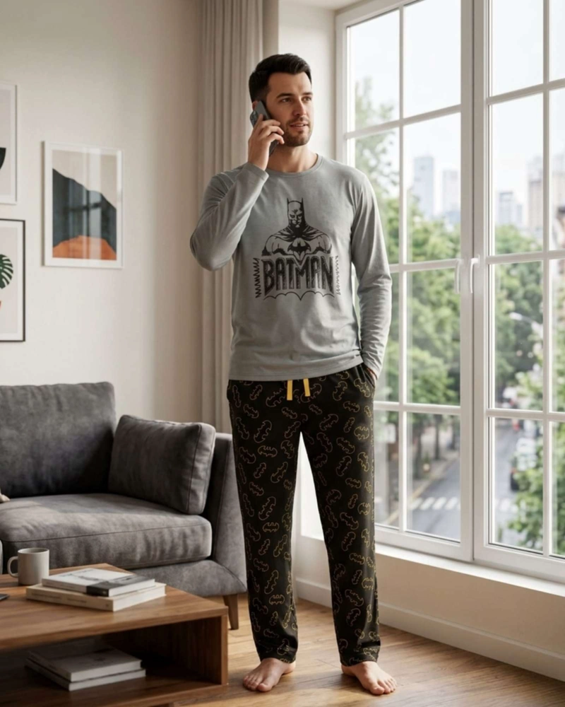 PIJAMA HOMBRE BATMAN MICROPOLAR TE RMICO INVIERNO TALLA M B2 - 2