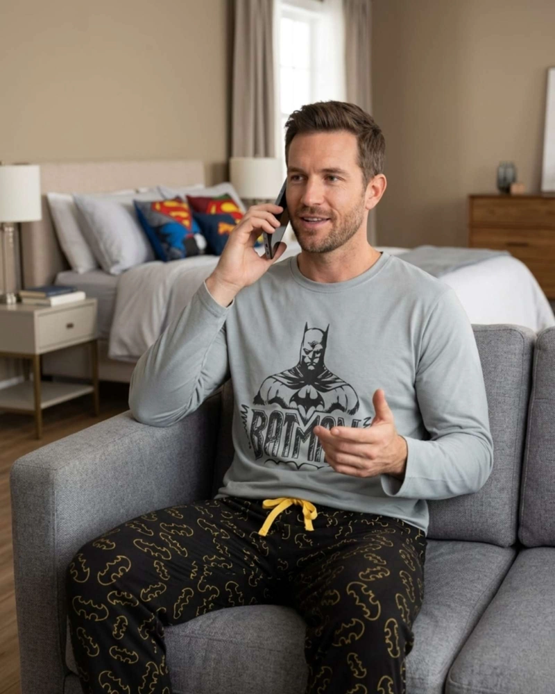PIJAMA HOMBRE BATMAN MICROPOLAR TE RMICO INVIERNO TALLA M B2 - 3