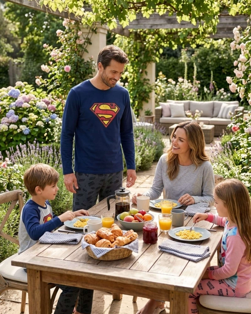 PIJAMA SUPERMAN HOMBRE MICROPOLAR TE RMICO INVIERNO TALLA M A2 - 5