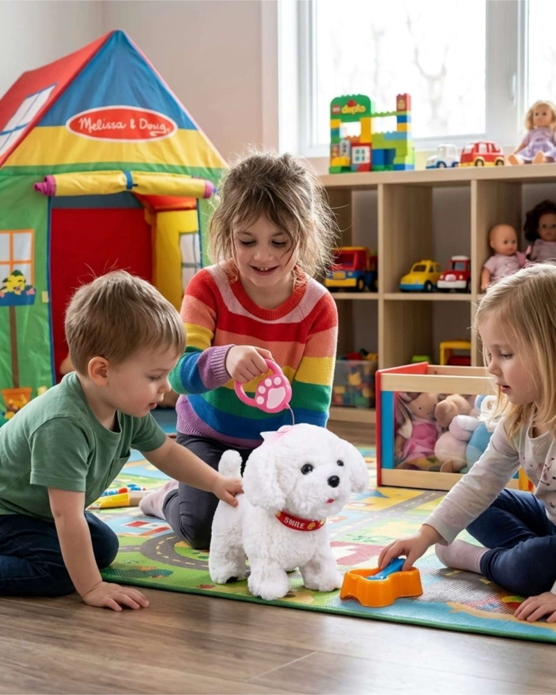 PERRITO POODLE DE PELUCHE ELECTRONICO CON MOVIMIENTO Y SONIDO - 2