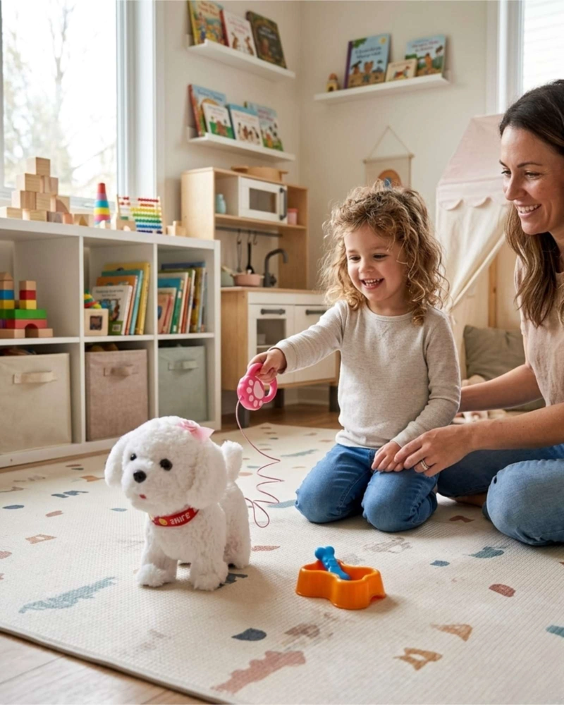 PERRITO POODLE DE PELUCHE ELECTRONICO CON MOVIMIENTO Y SONIDO - 5