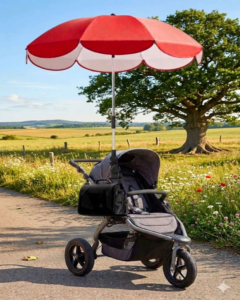 SOMBRILLA PARA COCHE DE BEBE  CON PROTECCION UNIVERSAL Y FLEXIBLE - 1