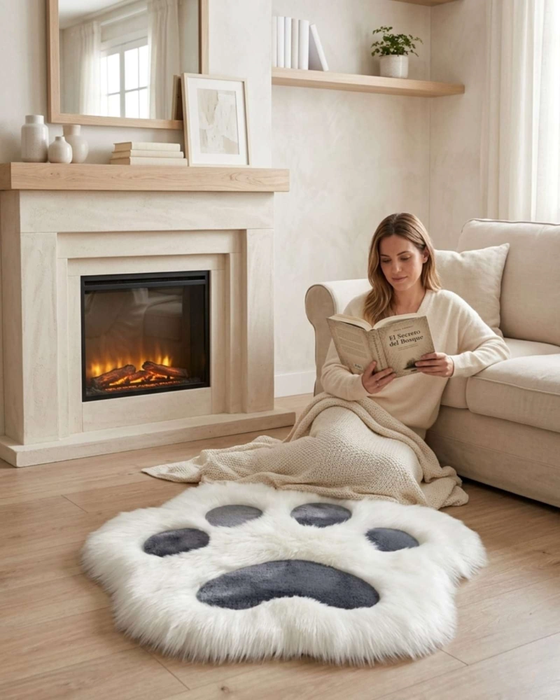 ALFOMBRA DECORATIVA FORMA PATA GATO SUAVE 70X80CM - 7