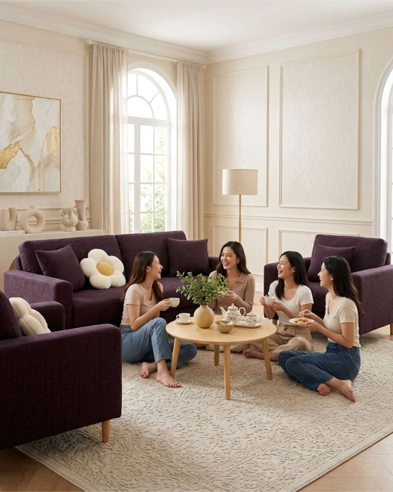 SET CUBRE SILLON 3+1+1 PROTECTOR DE TELA REFORZADA - LAVABLE Y RESISTENTE - 2