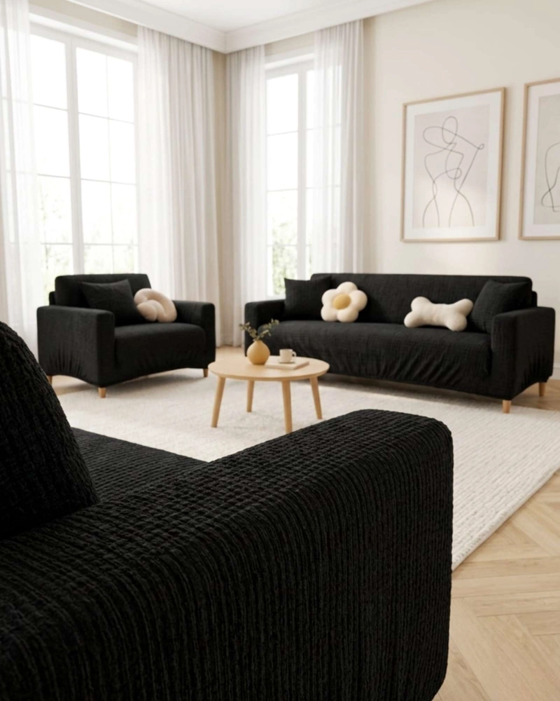 SET CUBRE SILLON 3+1+1 PROTECTOR DE TELA REFORZADA - LAVABLE Y RESISTENTE - 3