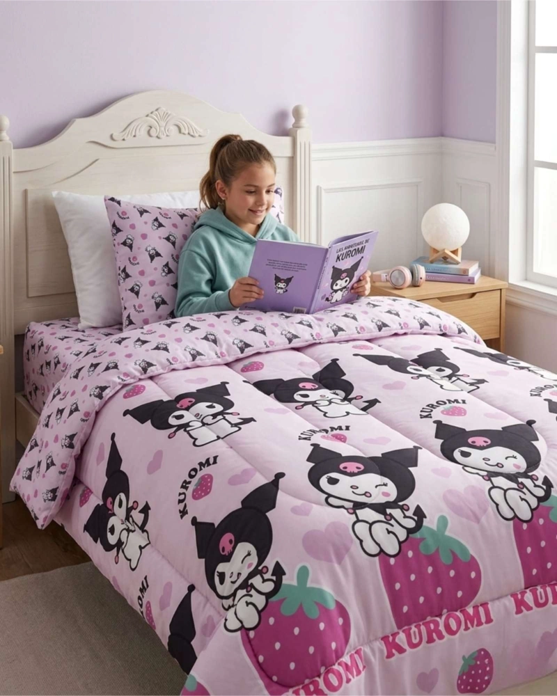 PLUMON OFICIAL KUROMI STRAWBERRY 1.5 PLAZAS - 1