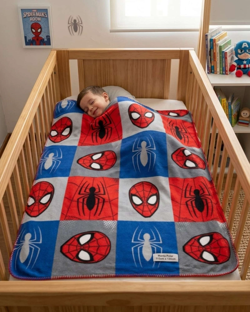 MANTA POLAR INFANTIL 115X130 CM SUAVE Y LIGERA SPIDERMAN - 1
