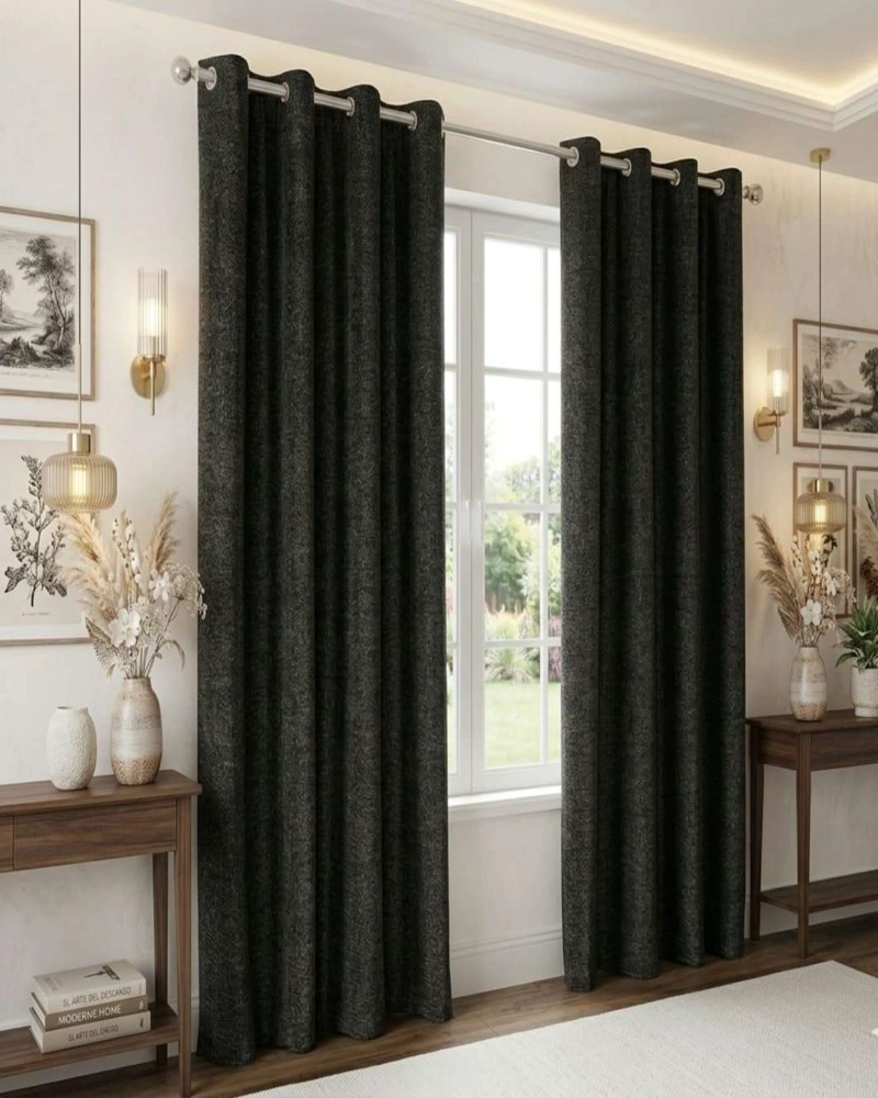 SET 2 CORTINAS BLACKOUT AISLANTES DE OJALES METALICOS - 1