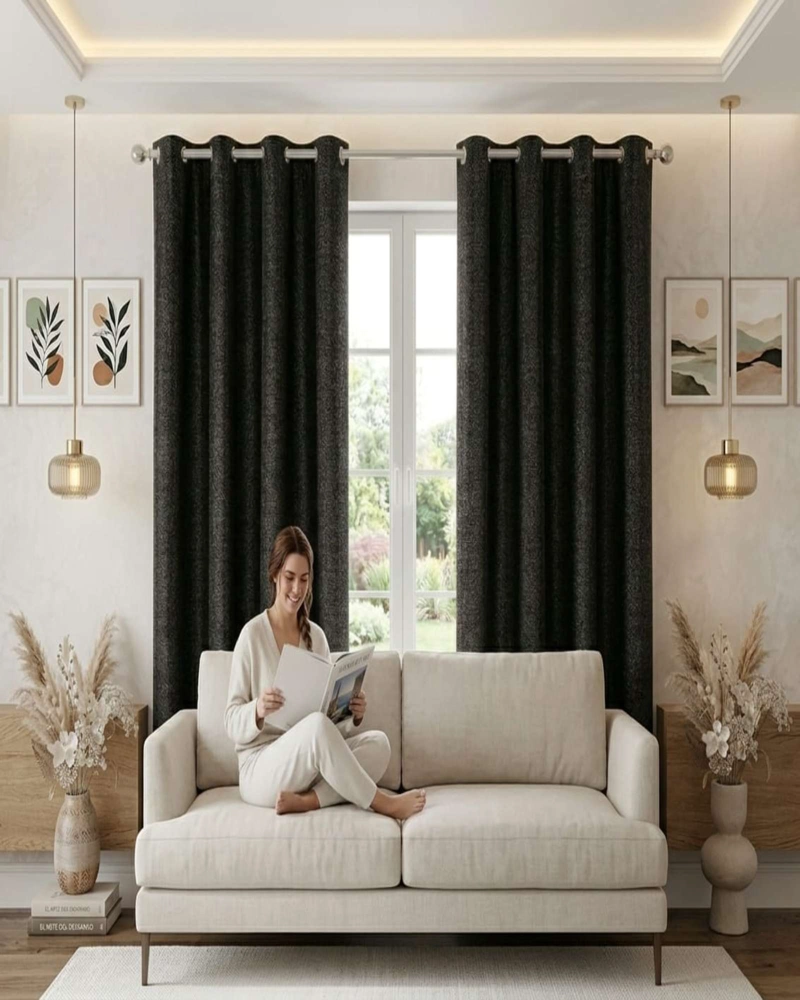 SET 2 CORTINAS BLACKOUT AISLANTES DE OJALES METALICOS - 3