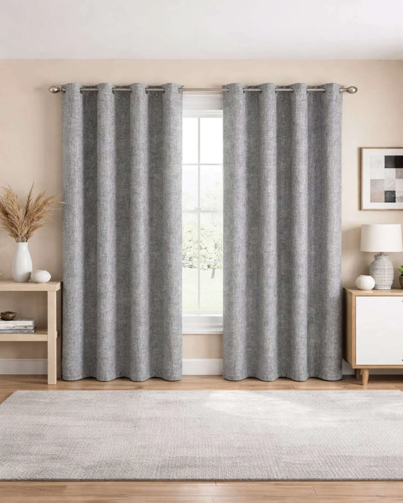 SET 2 CORTINAS BLACKOUT AISLANTES DE OJALES METALICOS - 1
