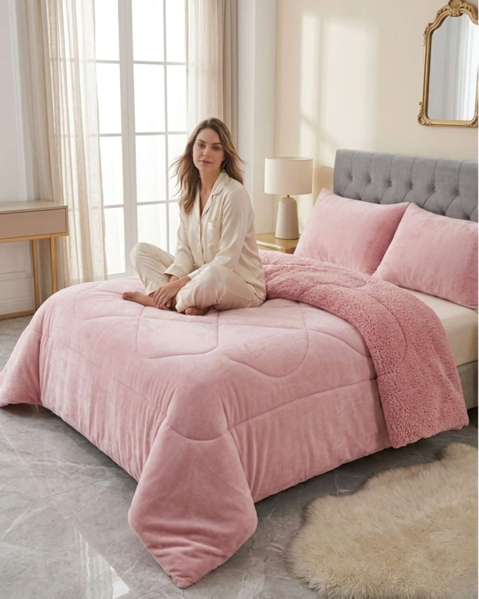 PLUMON CUBRECAMA KING PLUSH CON REVERSO CHIPORRO INVIERNO - 5