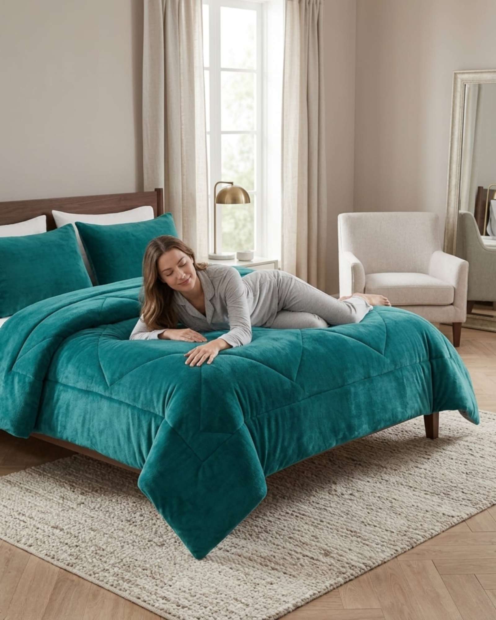 PLUMON CUBRECAMA KING PLUSH CON REVERSO CHIPORRO INVIERNO - 1