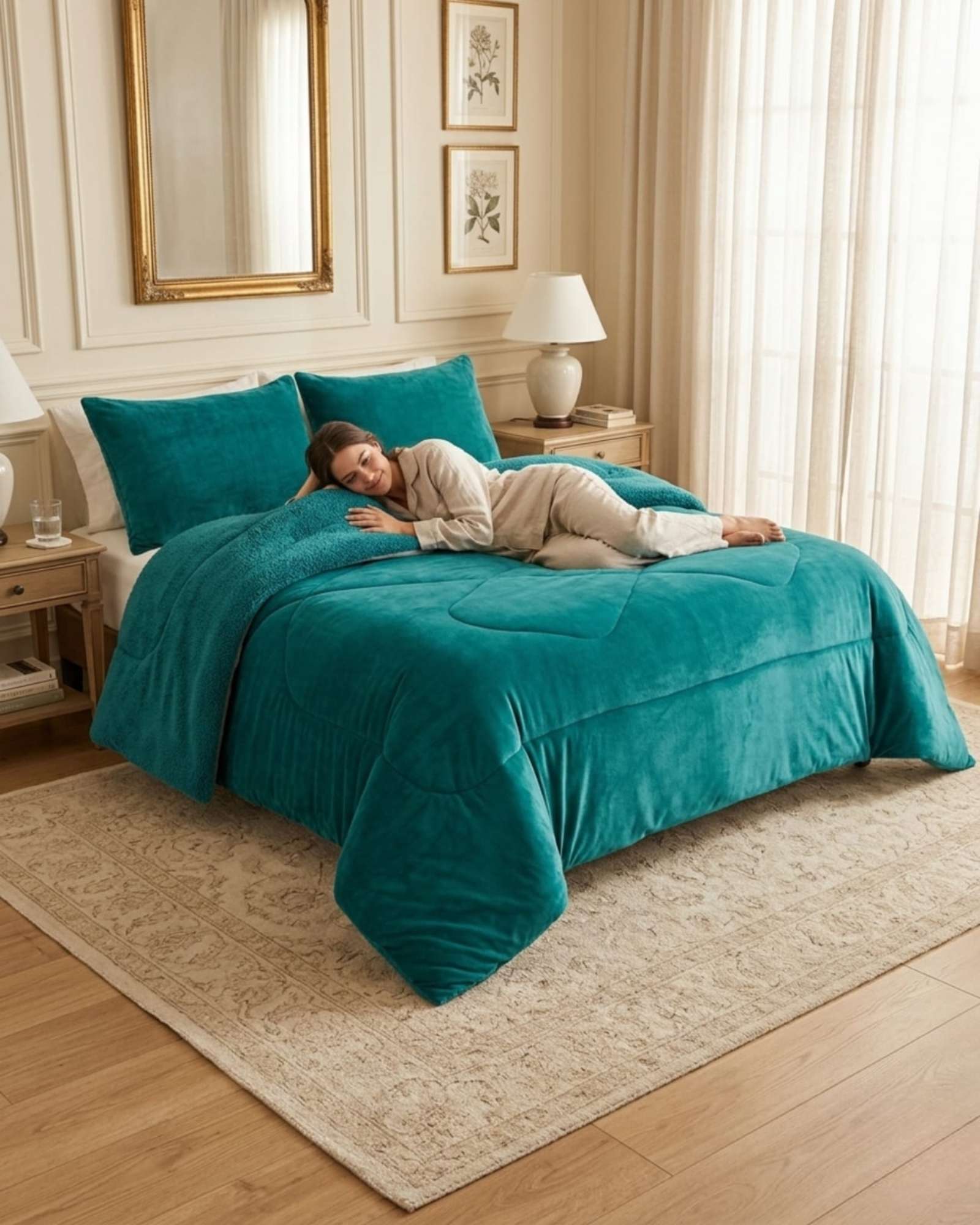 PLUMON CUBRECAMA KING PLUSH CON REVERSO CHIPORRO INVIERNO - 3
