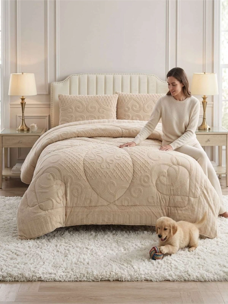 CUBRECAMA PLUMON JACQUARD PREMIUM 2 PLAZAS INVIERNO TE RMICO - 2