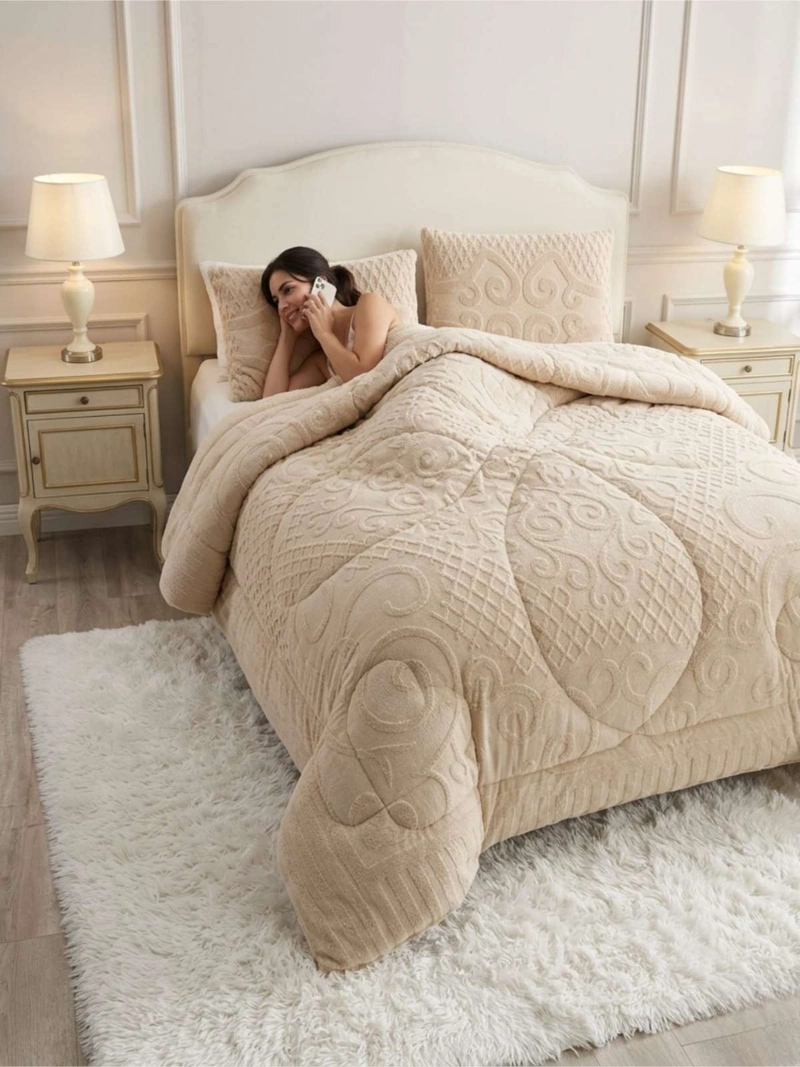CUBRECAMA PLUMON JACQUARD PREMIUM 2 PLAZAS INVIERNO TE RMICO - 7