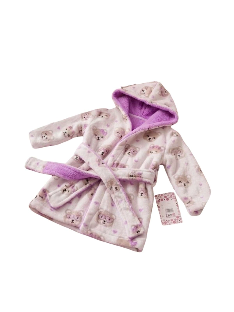 BATA DE BAÑO BEBE  CON CAPUCHA DISEÑOS NIÑA Y NIÑO - 3