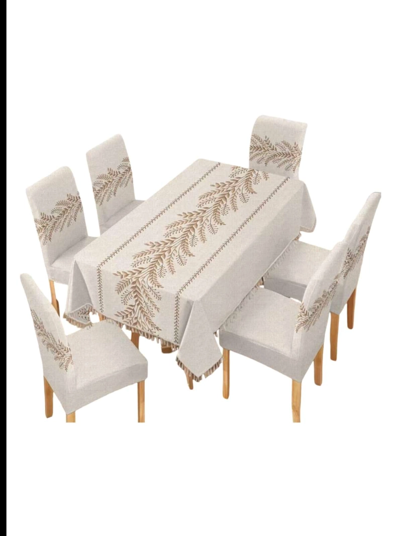 SET DE MANTEL ANTIMANCHAS + 6 FUNDAS SILLAS ELASTICAS - 3