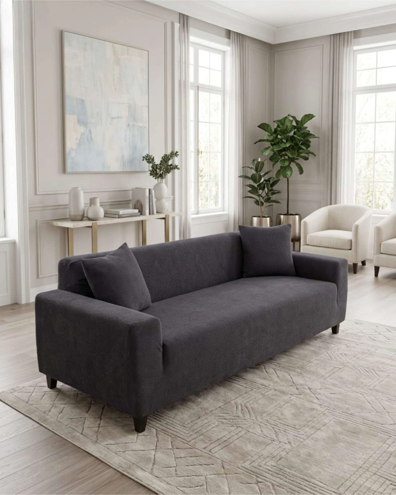 FUNDA DE SOFA EXTRA GRANDE 4 CUERPOS DE CUADRILLE MODERNO - 2