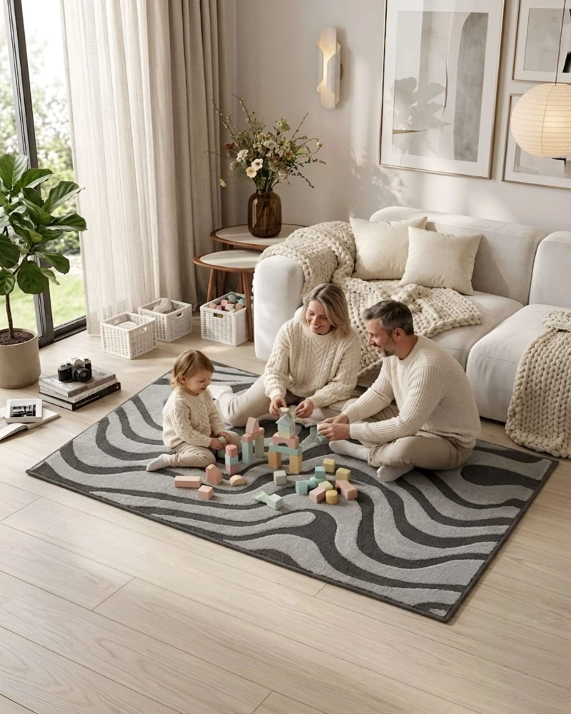 ALFOMBRA LIVING Y DORMITORIO DECORACION PARA HOGAR MINIMALISTA - 4