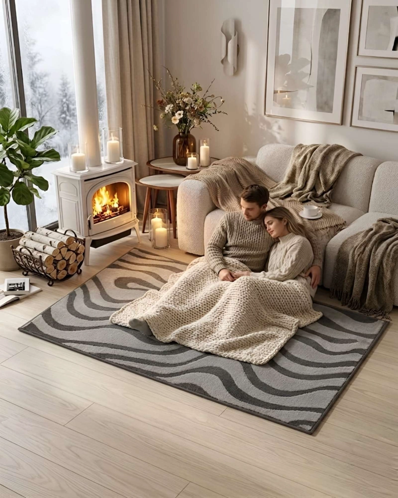 ALFOMBRA LIVING Y DORMITORIO DECORACION PARA HOGAR MINIMALISTA - 5
