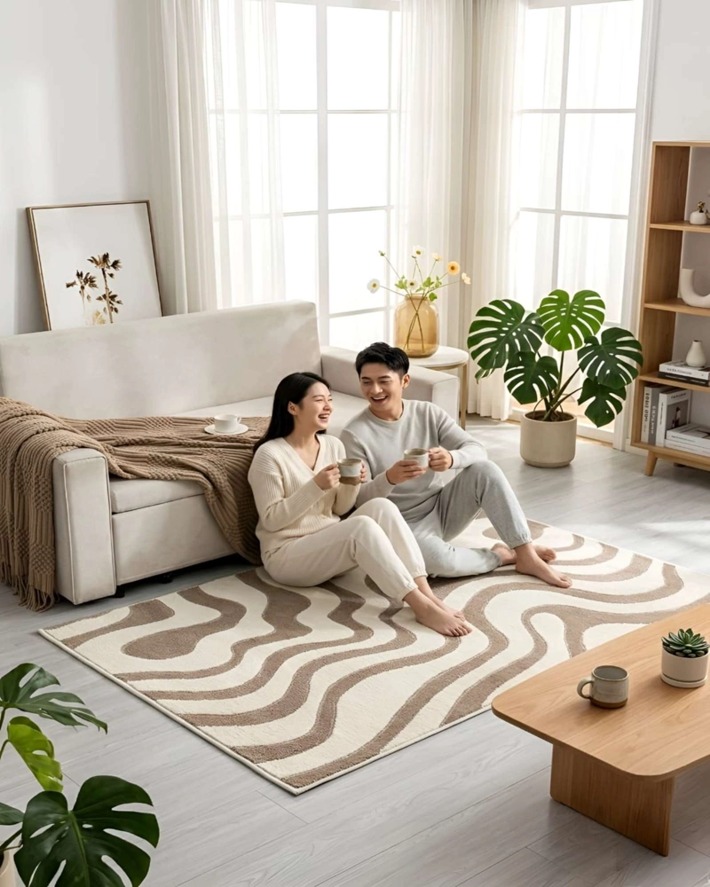 ALFOMBRA LIVING Y DORMITORIO DECORACION PARA HOGAR MINIMALISTA - 2