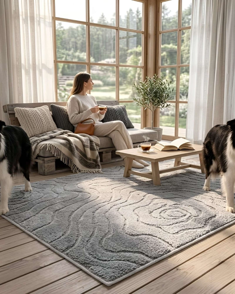 ALFOMBRA LIVING Y DORMITORIO DECORACION PARA HOGAR MINIMALISTA - 1