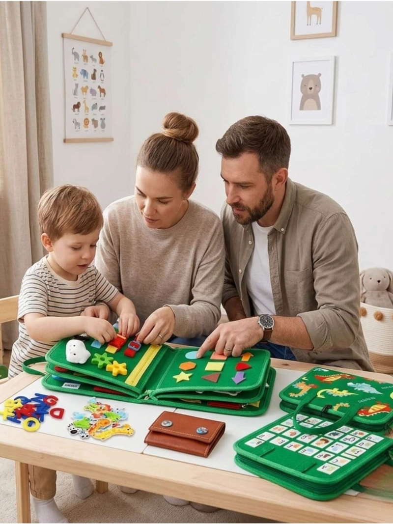 LIBRO SENSORIAL CON TABLERO DE ACTIVIDADES MOTRICIDAD FINA - 1