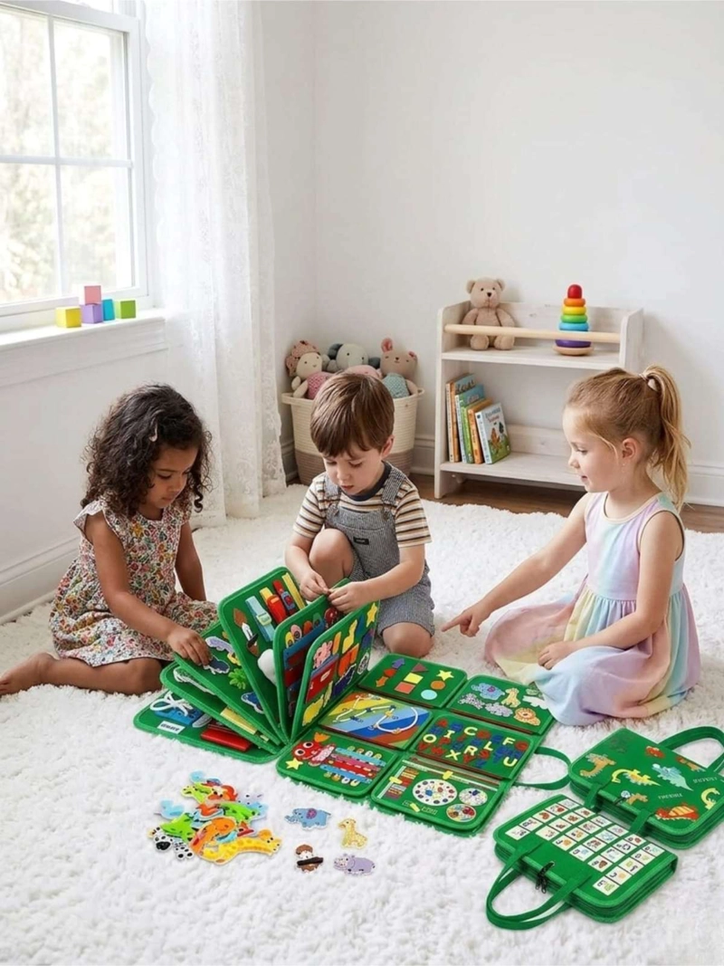 LIBRO SENSORIAL CON TABLERO DE ACTIVIDADES MOTRICIDAD FINA - 5