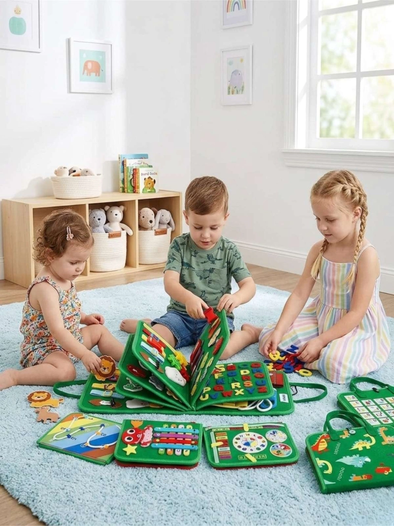 LIBRO SENSORIAL CON TABLERO DE ACTIVIDADES MOTRICIDAD FINA - 6