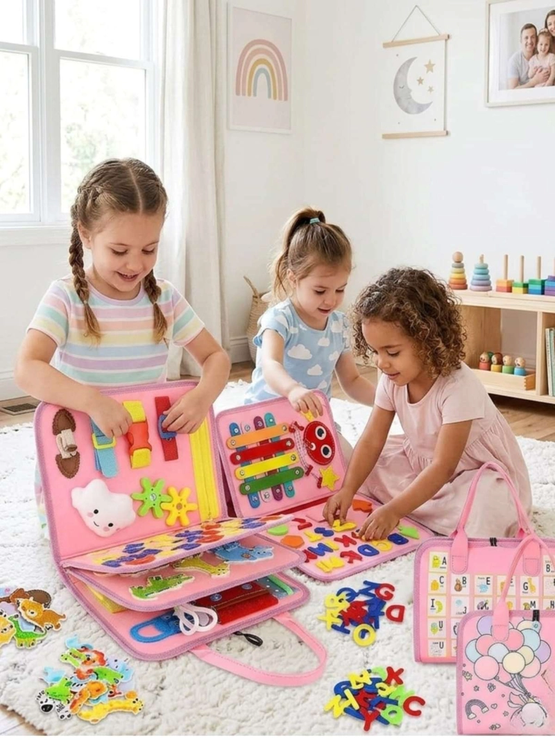 LIBRO SENSORIAL CON TABLERO DE ACTIVIDADES MOTRICIDAD FINA - 2