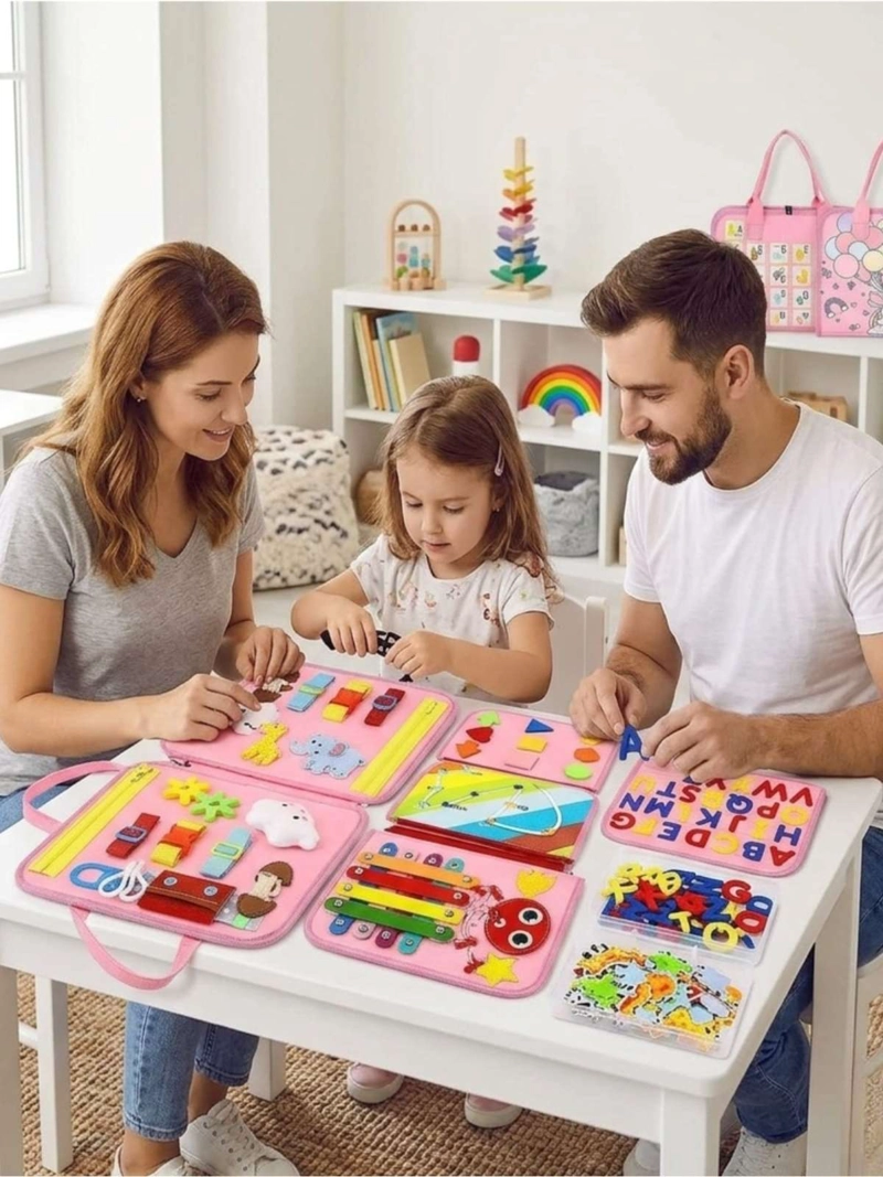LIBRO SENSORIAL CON TABLERO DE ACTIVIDADES MOTRICIDAD FINA - 4