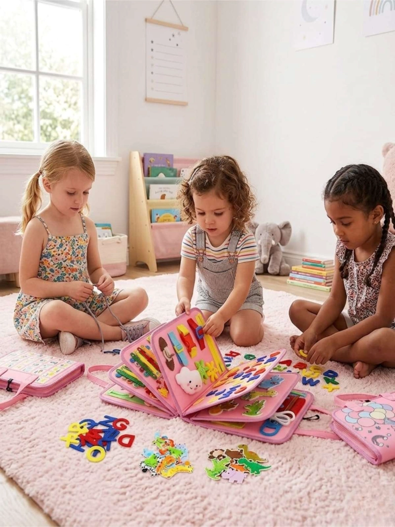 LIBRO SENSORIAL CON TABLERO DE ACTIVIDADES MOTRICIDAD FINA - 5
