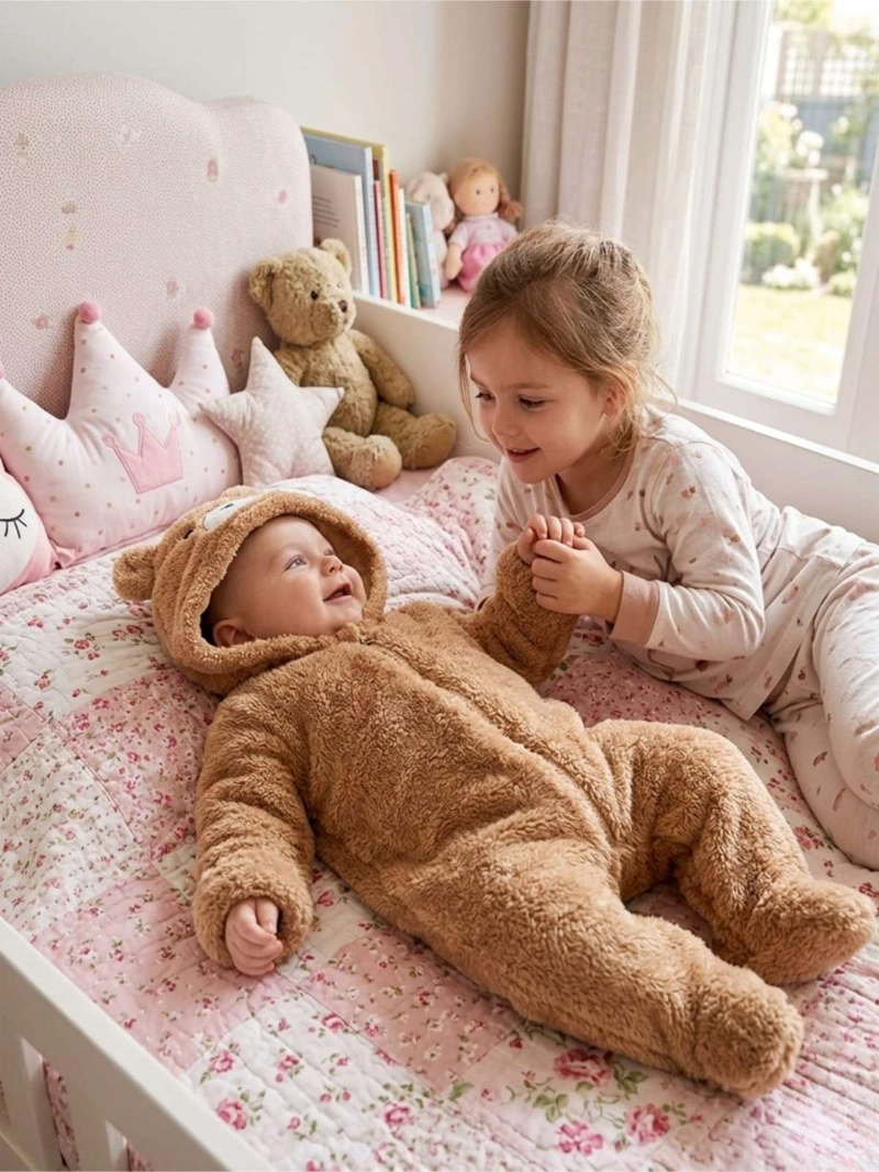 PIJAMA ENTERIZO TE RMICO PARA BEBE  - PELUCHE SUAVE 3 A 6 MESES. - 1